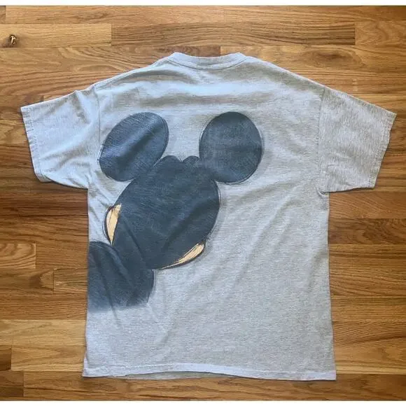 Mickey Mouse Retro T-Shirt Big Print Double-Sided Hanes Size L Walt Disney World - Picture 2 of 8